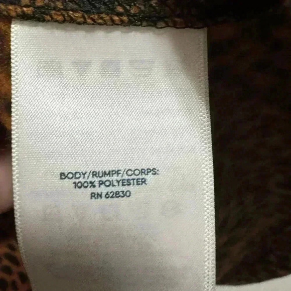 Lands End Animal Print Fleece Quarter Zip Pullover Size 1X - Picture 6 of 7